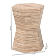 Pemberly Row Woven Grasscloth Hourglass End Table with Hexagon Top