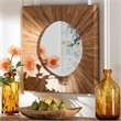 Pemberly Row Pealed Grasscloth Round Concave Accent Wall Mirror