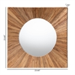 Pemberly Row Pealed Grasscloth Round Concave Accent Wall Mirror