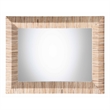 Pemberly Row Woven Grasscloth Rectangle Accent Wall Mirror with Bevel