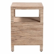 Pemberly Row Woven Grasscloth 2-Drawer Nightstand with Metal Ring Pulls