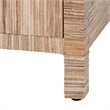 Pemberly Row Woven Grasscloth 2-Drawer Nightstand with Metal Ring Pulls