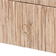 Pemberly Row Woven Grasscloth 1-Drawer Nightstand with Open Shelf