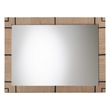 Pemberly Row Contemporary Woven Grasscloth Rectangle Accent Wall Mirror