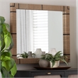 Pemberly Row Contemporary Woven Grasscloth Rectangle Accent Wall Mirror