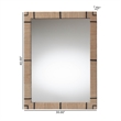 Pemberly Row Contemporary Woven Grasscloth Rectangle Accent Wall Mirror