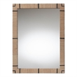 Pemberly Row Contemporary Woven Grasscloth Rectangle Accent Wall Mirror