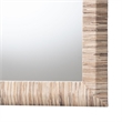 Pemberly Row Woven Grasscloth Square Accent Wall Mirror with Bevel