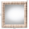 Pemberly Row Woven Grasscloth Square Accent Wall Mirror with Bevel