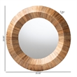 Pemberly Row Contemporary Grasscloth Concave Round Accent Wall Mirror