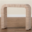Pemberly Row Woven Grasscloth Waterfall Console Table with Rubber Feet