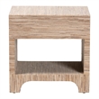 Pemberly Row Woven Grasscloth 1-Drawer Nightstand with Open Shelf