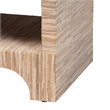 Pemberly Row Woven Grasscloth 1-Drawer Nightstand with Open Shelf