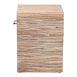 Pemberly Row Woven Grasscloth 1-Drawer Nightstand with Metal Cap Handle