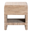 Pemberly Row Woven Grasscloth 1-Drawer Nightstand with Metal Cap Handle