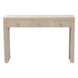 Pemberly Row Woven Grasscloth 3-Drawer Waterfall Console Table