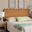 Pemberly Row Honey Scalloped Rattan Queen Standalone Headboard