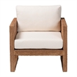Pemberly Row Bleached Seagrass Tuxedo Arm Chair with Cushions