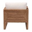 Pemberly Row Bleached Seagrass Tuxedo Arm Chair with Cushions