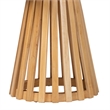 Pemberly Row Contemporary Slatted Acacia Wood Round Pedestal End Table