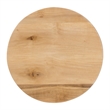 Pemberly Row Contemporary Slatted Acacia Wood Round Pedestal End Table