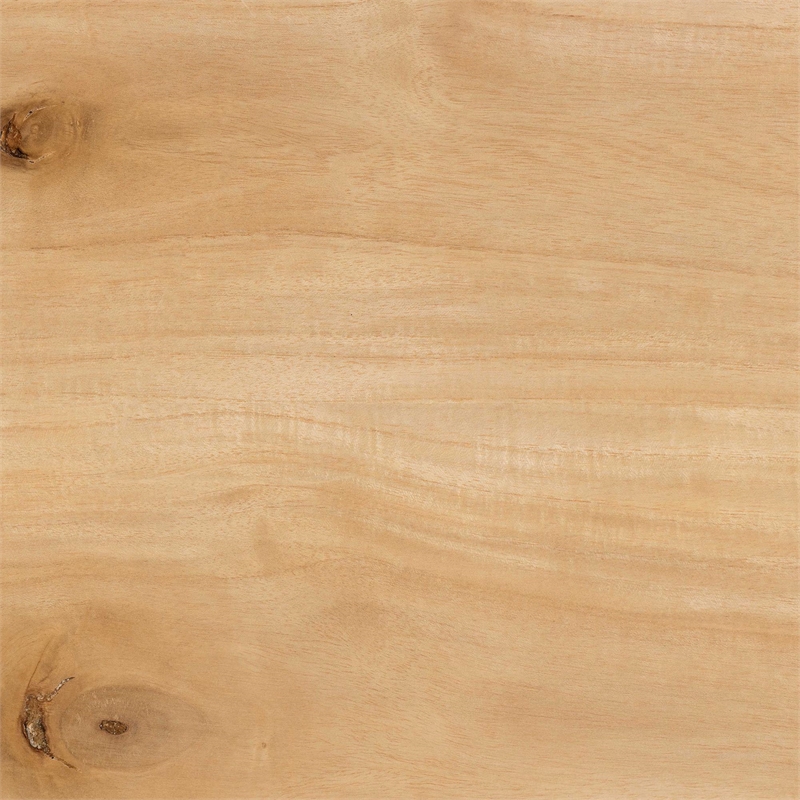 Pemberly Row Contemporary Slatted Acacia Wood Round Pedestal End Table