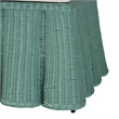 Pemberly Row Seafoam Green Scalloped Rattan Square Ottoman with Cushion