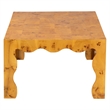 Pemberly Row Contemporary Natural Real Burl Wood Scalloped Coffee Table