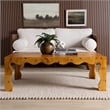 Pemberly Row Contemporary Natural Real Burl Wood Scalloped Coffee Table