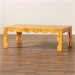 Pemberly Row Contemporary Natural Real Burl Wood Scalloped Coffee Table