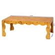Pemberly Row Contemporary Natural Real Burl Wood Scalloped Coffee Table