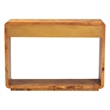 Pemberly Row Contemporary Natural Real Burl Wood 3-Drawer Console Table