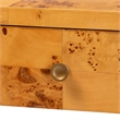 Pemberly Row Contemporary Natural Real Burl Wood 3-Drawer Console Table