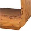 Pemberly Row Contemporary Natural Real Burl Wood 3-Drawer Console Table