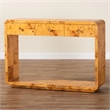 Pemberly Row Contemporary Natural Real Burl Wood 3-Drawer Console Table