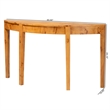 Pemberly Row Contemporary Natural Real Burl Wood Half-Moon Console Table