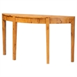 Pemberly Row Contemporary Natural Real Burl Wood Half-Moon Console Table