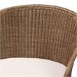 Pemberly Row Contemporary Greywashed Rattan Accent Chair with Cushion