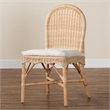 Pemberly Row Natural Rattan Dining Chair with Rounded Backrest