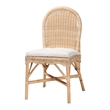 Pemberly Row Natural Rattan Dining Chair with Rounded Backrest