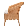 Pemberly Row Braided Honey Rattan Dining Chair with Scalloped Skirt