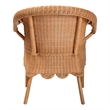 Pemberly Row Braided Honey Rattan Dining Chair with Scalloped Skirt