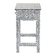 Pemberly Row Black and White Capiz Shell 2-Drawer Floral Console Table