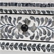 Pemberly Row Black and White Capiz Shell 2-Drawer Floral Console Table