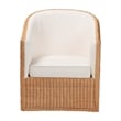 Pemberly Row Light Honey Rattan Arm Chair with Braided Detail