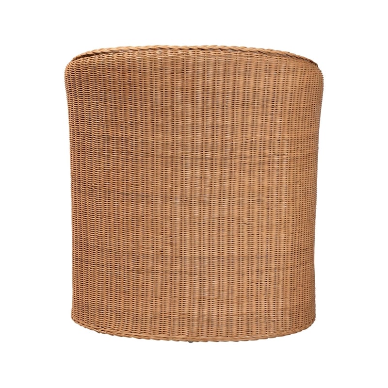 Pemberly Row Light Honey Rattan Arm Chair with Braided Detail