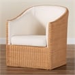 Pemberly Row Light Honey Rattan Arm Chair with Braided Detail