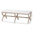Pemberly Row Natural Seagrass Accent Bench with Hourglass Legs