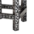 Pemberly Row Black and White Capiz Shell Round Floral End Table