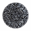 Pemberly Row Black and White Capiz Shell Round Floral End Table